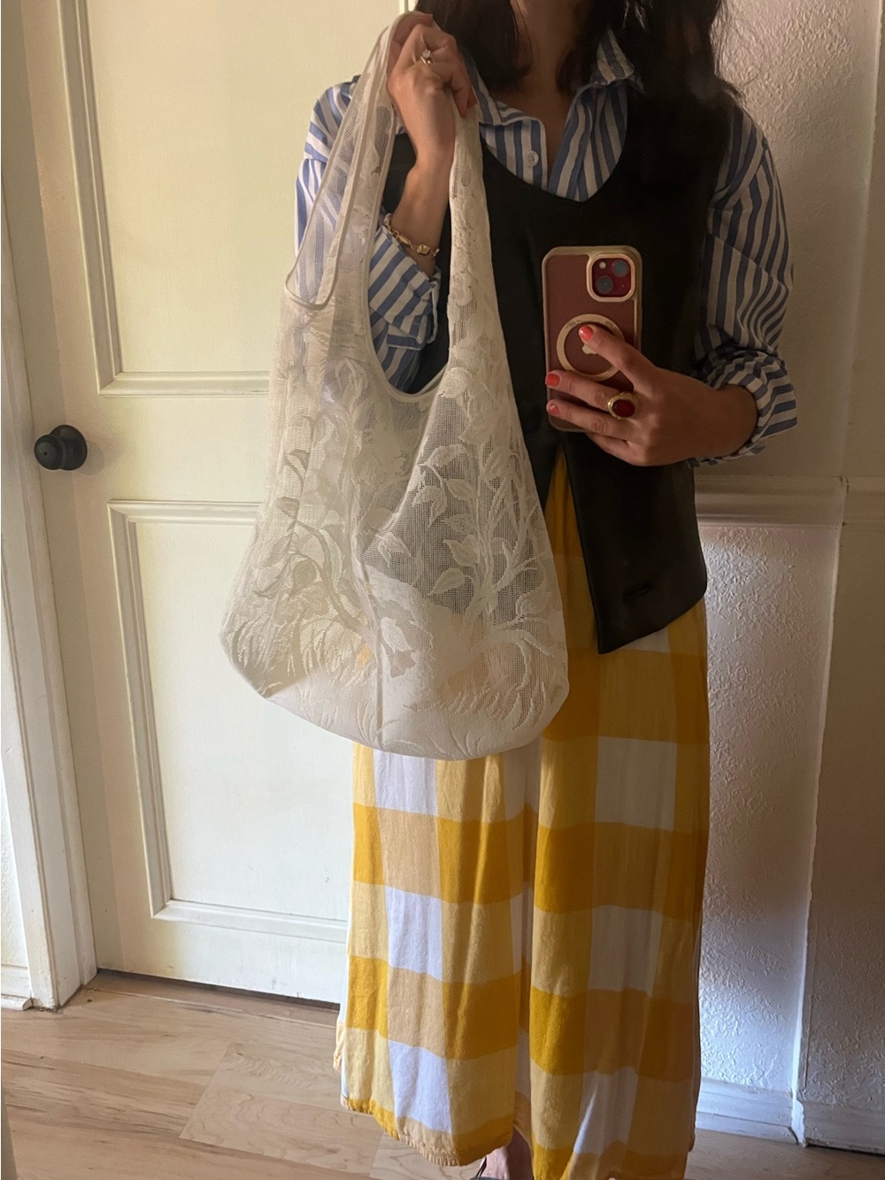 Handmade Sheer White Vintage Lace Shoulder Bag - Picture 3 of 9